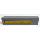 LEGO Medium Stone Gray Panel 1 x 4 with Rounded Corners with Black Line and Worn Yellow Stripe Sticker (15207)