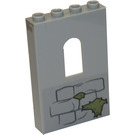 LEGO Mittleres Steingrau Panel 1 x 4 x 5 mit Fenster mit Bricks, Moss Muster Aufkleber (60808)