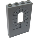 LEGO Medium Steengrijs Paneel 1 x 4 x 5 met Venster met Bricks Sticker (60808)