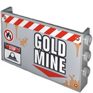 LEGO Medium Stone Gray Panel 1 x 6 x 3 with Side Studs with 'GOLD MINE' Sticker (98280)