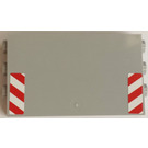 LEGO Medium Stone Gray Panel 1 x 6 x 3 with Side Studs with Red and White Danger Stripes (White Corners) Sticker (98280)