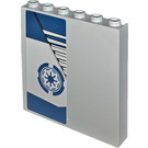 LEGO Medium Stone Gray Panel 1 x 6 x 5 with Dark blue Republic Logo on left side Sticker (59349)