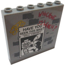 LEGO Medium Stone Gray Panel 1 x 6 x 5 with 'Have You Seen This Man?' Sticker (59349)