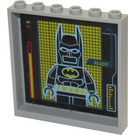 LEGO Medium Steengrijs Paneel 1 x 6 x 5 met 'READY' en Batman Aan Screen Sticker (59349 / 59350)