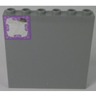 LEGO Medium Stone Gray Panel 1 x 6 x 5 with Silver Mirror with Swirl Border Line Sticker (59349)