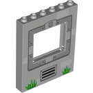 LEGO Medium Stone Gray Panel 1 x 6 x 6 with Window Cutout with Grille (15627 / 16393)