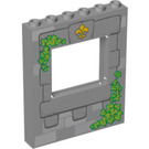 LEGO Medium Stone Gray Panel 1 x 6 x 6 with Window Cutout with Stone window right and top left (15627 / 17697)