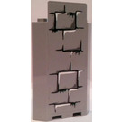 LEGO Mittleres Steingrau Panel 3 x 3 x 6 Ecke Mauer mit Bricks Aufkleber ohne untere Einkerbungen (87421)