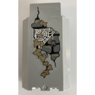 LEGO Medium Stone Gray Panel 3 x 3 x 6 Corner Wall with dark tan ivy and spider web Sticker without Bottom Indentations (87421)