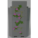 LEGO Medium Stone Gray Panel 3 x 3 x 6 Corner Wall with Ivy Trunks with 8 Magenta Flowers (Right) Sticker without Bottom Indentations (87421)