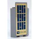LEGO Medium Stone Gray Panel 3 x 3 x 6 Corner Wall with Solar Panel and 'SOLAR' Sticker without Bottom Indentations (87421)