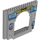 LEGO Medium Stengrå Panel 4 x 16 x 10 med Gate Hål med Batman symbol (15626 / 16715)