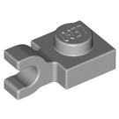LEGO Mittleres Steingrau Platte 1 x 1 mit Horizontaler Clip (Clip mit flacher Vorderseite) (6019)