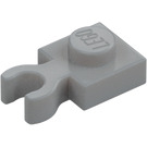 LEGO Medium Stone Gray Plate 1 x 1 with Vertical Clip (Thick Open 'O' Clip) (44860 / 60897)