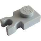 LEGO Medium Stone Gray Plate 1 x 1 with Vertical Clip (Thick 'U' Clip) (4085 / 60897)