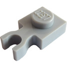 LEGO Medium Stone Gray Plate 1 x 1 with Vertical Clip (Thin 'U' Clip) (4085 / 60897)