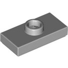 LEGO Medium Stone Gray Plate 1 x 2 with 1 Stud (with Groove) (3794 / 15573)