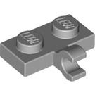 LEGO Medium Stone Gray Plate 1 x 2 with Horizontal Clip (11476 / 65458)
