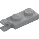 LEGO Grigio pietra medio Piastra 1 x 2 con Clip orizzontale su Estremità (42923 / 63868)