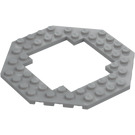 LEGO Средно каменно сиво Плоча 10 x 10 Octagonal с Open Център (6063 / 29159)