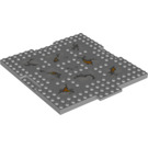 LEGO Medium Stone Gray Plate 16 x 16 x 0.7 with Cracks and Bursting Lava Decoration (24827)