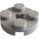 LEGO Medium Stone Gray Plate 2 x 2 Round with Axle Hole (with '+' Axle Hole) (4032)