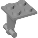 LEGO Medium Stone Gray Plate 2 x 2 Thin with Dual Wheels Holder with Solid Pins (4870)