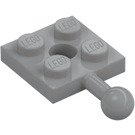 LEGO Medium Stone Gray Plate 2 x 2 with Ball Joint and Hole in Plate (3768 / 15456)