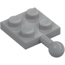 LEGO Medium Stone Gray Plate 2 x 2 with Ball Joint and No Hole in Plate (3729)