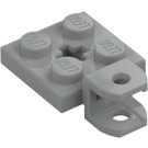 LEGO Medium Stone Gray Plate 2 x 2 with Ball Joint Socket (Flattened) (42478 / 63082)