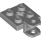 LEGO Medium Stone Gray Plate 2 x 2 with Ball Joint Socket (Flattened) (42478 / 63082)