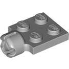 LEGO Medium Stone Gray Plate 2 x 2 with Ball Joint Socket With 4 Slots (3730)