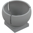 LEGO Medium Stone Gray Plate 2 x 2 with Hemispherical Socket 3 x 3 x 2 (44358)