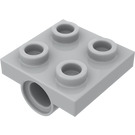 LEGO Medium steingrå Plate 2 x 2 med Hull med krysstøtte under (10247)