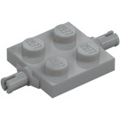 LEGO Medium Stone Gray Plate 2 x 2 with Two Wheel Holders (4600 / 67687)