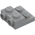 LEGO Mittleres Steingrau Platte 2 x 2 x 0.7 mit 2 Noppen auf Seite (4304 / 99206)