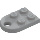 LEGO Medium steingrå Plate 2 x 3 med Avrundet Ende og Stift Hull (3176)