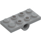 LEGO Medium stengrå Plade 2 x 4 med Underside Pin Huller (26599)