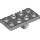 LEGO Mittleres Steingrau Platte 2 x 4 mit Underside Stift Löcher (26599)