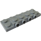 LEGO Medium steengrijs Plaat 2 x 6 x 0.7 met 4 Noppen aan Kant (72132 / 87609)