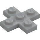 LEGO Medium Stone Gray Plate 3 x 3 Cross (15397)