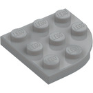 LEGO Mittleres Steingrau Platte 3 x 3 Rund Ecke (30357)