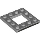 LEGO Medium Stone Gray Plate 4 x 4 with 2 x 2 Open Center with Lines (64799 / 100674)