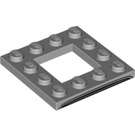 LEGO Mittleres Steingrau Platte 4 x 4 mit 2 x 2 Open Center mit Lines (64799 / 100674)