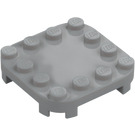 LEGO Medium Stone Gray Plate 4 x 4 x 0.7 with Rounded Corners and Empty Middle (66792)