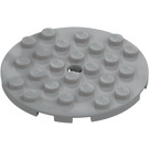 LEGO Medium Stone Gray Plate 6 x 6 Round with Pin Hole (11213)