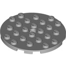 LEGO Medium Stone Gray Plate 6 x 6 Round with Pin Hole (11213)