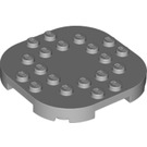 LEGO Medium Stone Gray Plate 6 x 6 x 0.7 Round Semicircle (66789)