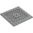 LEGO Medium stengrå Plade 8 x 8 med Grille (Hul i centrum) (4047 / 4151)