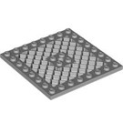LEGO Medium Steengrijs Plaat 8 x 8 met Rooster (Gat in het midden) (4047 / 4151)